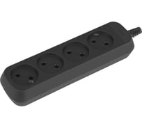 Колодка ЭРА kx4b 4 розетки без зазeмления, черная Б0061705