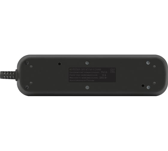 Колодка ЭРА kx4b 4 розетки без зазeмления, черная Б0061705