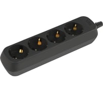 Колодка ЭРА kx4eb 4 розетки с заземлением, черная Б0061730