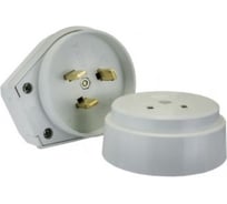 Пластиковый разъем EKF РШ-ВШ 32А 250В 2P+PE ОУ белый AS-250-O-01