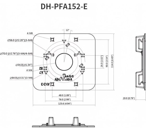 Кронштейн для крепления на столб видеокамер DAHUA DH-PFA152-E