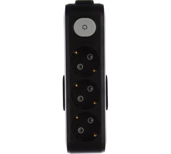 Колодка Panasonic X-TENDIA 54988 3гн с/з с выключателем, черная WLTA0430-2BL-RES