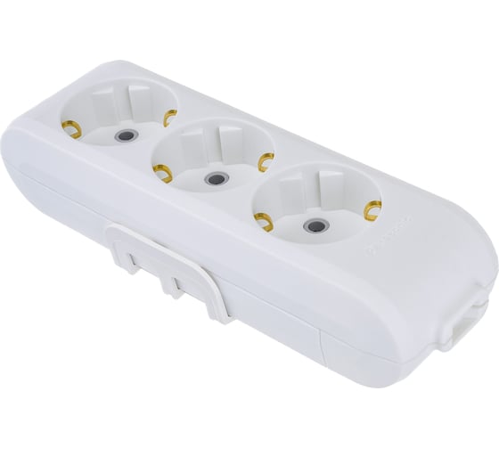 Колодка Panasonic X-TENDIA 3гн с/з белая 54991 WLTB0430-2WH