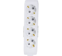 Колодка Panasonic X-TENDIA 54985 4гн с/з белая WLTB0440-2WH-RES