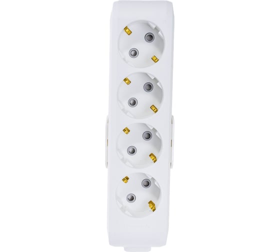 Колодка Panasonic X-TENDIA 54985 4гн с/з белая WLTB0440-2WH-RES