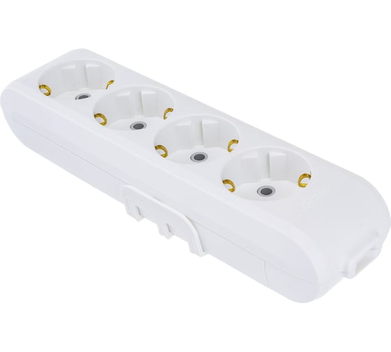 Колодка Panasonic X-TENDIA 54985 4гн с/з белая WLTB0440-2WH-RES