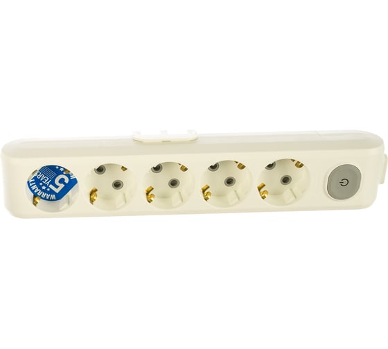 Колодка Panasonic X-TENDIA 54979 5гн с/з с выключателем, белая WLTA0450-2WH-RES 1