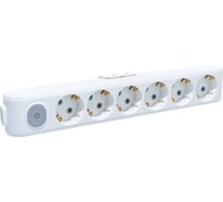 Колодка Panasonic X-TENDIA 54975 6гн с/з с выключателем, белая WLTA0460-2WH
