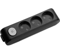 Колодка Panasonic X-TENDIA 54992 3гн б/з с выключателем, черная WLTA0230-2BL-RES