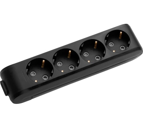 Колодка Panasonic X-TENDIA 4гн с/з черная 54984 WLTB0440-2BL