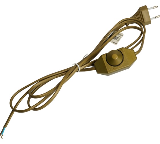 Сетевой шнур FERON с диммером 230V 1,5+0,5м, золото, DM103-200W 23057