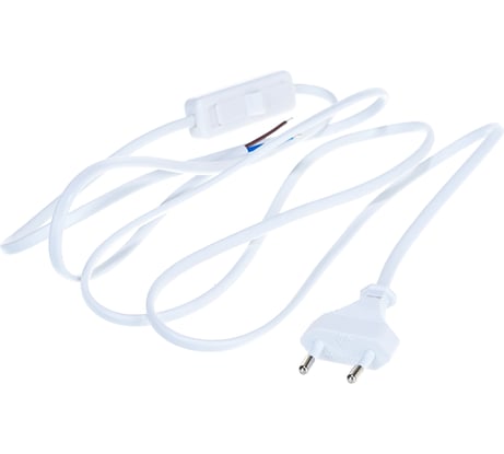 Сетевой шнур FERON с выключателем, 230V 1.9м белый, KF-HK-1 23048