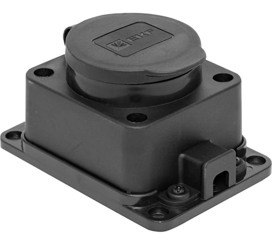 Каучуковая настенная розетка EKF с защитной крышкой 230В 2P PE 16A IP44 RPS-014-16-230-44