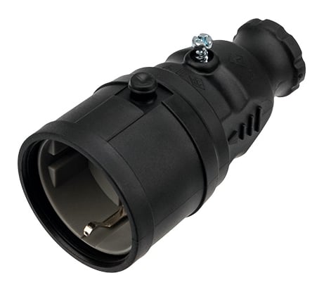 Переносная розетка REXANT влагозащищенная, с/з, 16 А, IP20 каучук 111-005