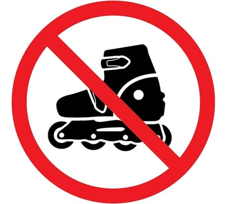 Наклейка-запрещающий знак REXANT На роликах не заходить, 150х150мм 56-0019