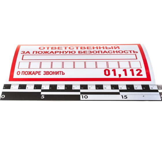 Наклейка-информационный знак REXANT Ответственный за пожарную безопасность, 100х200мм, 5 штук 56-0012