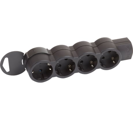 Многорозеточный блок Legrand''Стандарт'' 4 x 2К+З поставляется без кабеля черный 695033