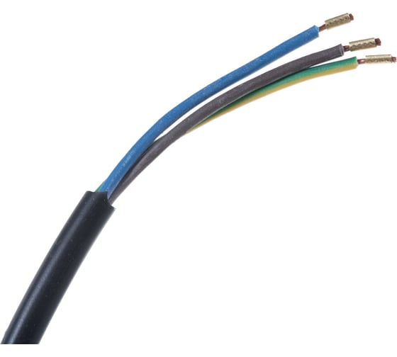 Сетевой шнур с вилкой Lux V3 ПВС 3x0.75 мм 3 м черный c заземлением 4606400001379