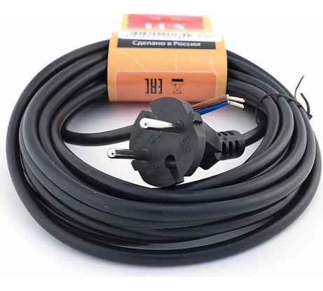 Сетевой шнур с вилкой Lux V2 ПВС 2x0.75 мм 1.5 м черный без заземления 4606400001331