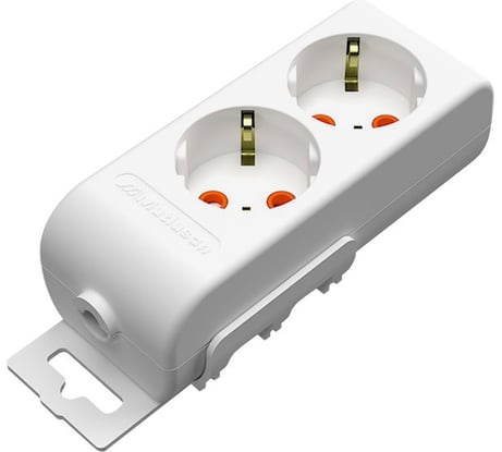 Колодка розеточная MUTLUSAN electric 2 гнезда RI-TECH с заземлением со шторками 001 175 210001 00 00