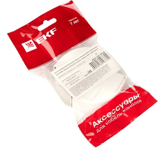Внешний угол EKF 25х25мм, 4 шт, Plast, PROxima, Белый obw-25-25x4