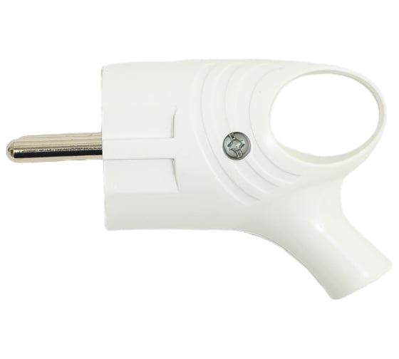 Электрическая вилка TOKOV ELECTRIC с заземлением, с кольцом (ушком), 16А, 250В, IP20, белый TKL-PLUZR-C01