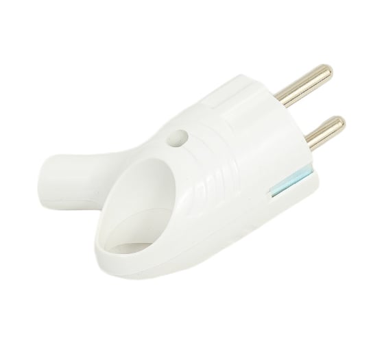 Электрическая вилка TOKOV ELECTRIC с заземлением, с кольцом (ушком), 16А, 250В, IP20, белый TKL-PLUZR-C01