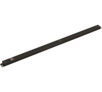 Вертикальный блок розеток Hyperline SHE-14IEC-10BIEC-S-AIEC 14 розеток IEC320 C13, 10 розеток IEC320 C19, выключатель с подсветкой, без кабеля питания, входной разъем IEC320 C20 16A, 250 В, корпус алюминий, черный 488107