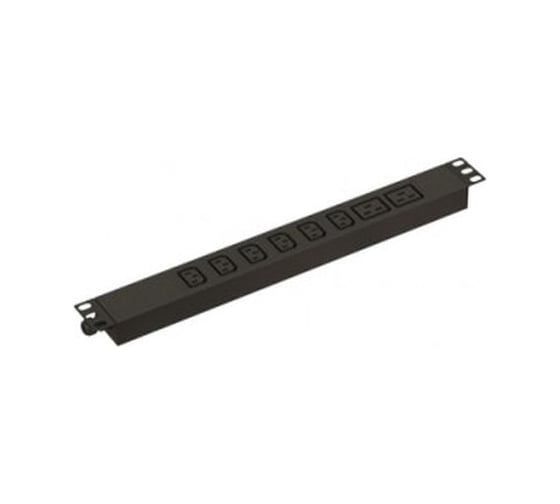 Горизонтальный блок розеток для 19" шкафов Hyperline SHE19-6IEC-2BIEC-CB 6 розеток IEC320 C13, 2 розетки IEC320 C19, без кабеля питания, клеммная колодка 16 A, 250 В, 482.6x44.4x44.4 мм (ШхГхВ), корпус алюминий, черный 483151 1