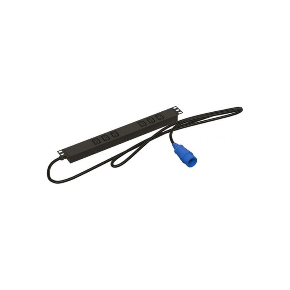 Горизонтальный блок розеток для 19" шкафов Hyperline SHE19-6IEC-2.5PVB ...