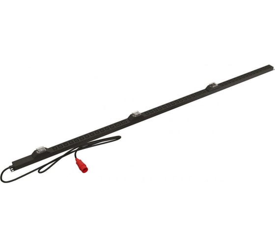 Вертикальный блок розеток Hyperline SHE-36IEC-6BIEC-3B-3PVR 36 розеток IEC320 C13, 6 розеток IEC320 C19, 3 автоматических выключателя, кабель питания 3 м (5x4.0 мм2) с вилкой IEC 60309 32 А (3P+N+E), 380 В, корпус алюминий, черный 493892 1