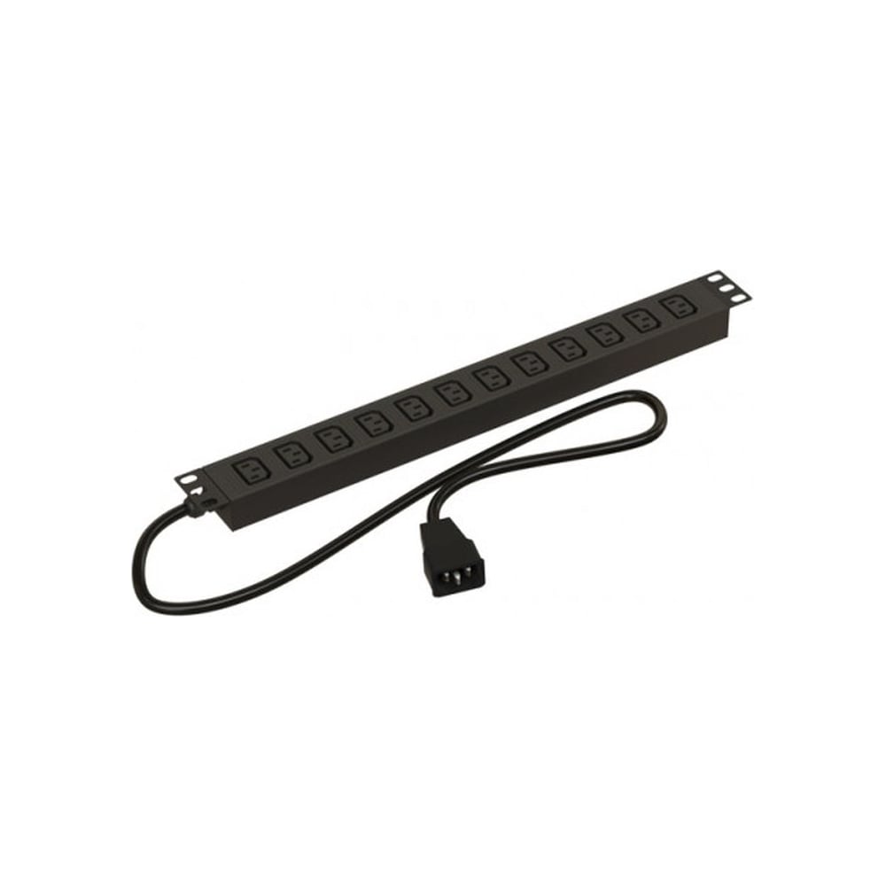 Горизонтальный блок розеток для 19" шкафов Hyperline SHE19-12IEC-2 ...