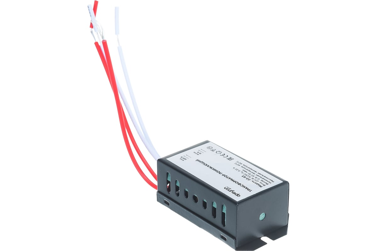 Понижающий трансформатор APEYRON 12В, 20-60Вт, 7335х25мм, металл, черный  03-83 - выгодная цена, отзывы, характеристики, фото - купить в Москве и РФ