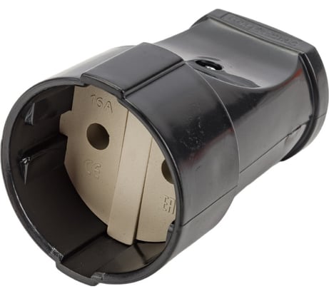 Кабельная розетка TDM ELECTRIC 2П без заземления, 10А, 250B, черная SQ1806-0130