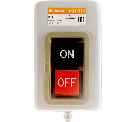 Кнопочный выключатель TDM ВКН-316 3Р 16А 230/400В IP40 SQ0716-0002