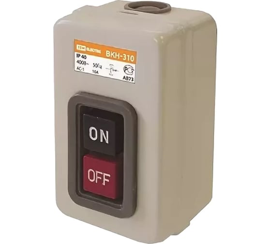 Кнопочный выключатель TDM ВКН-310 3Р 10А 230/400В IP40 SQ0716-0001 1