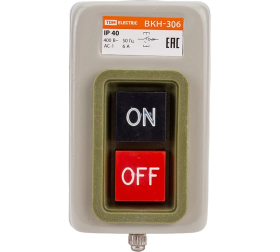Кнопочный выключатель TDM ELECTRIC ВКН-306 3Р 6А 230/400В IP40  SQ0716-0004