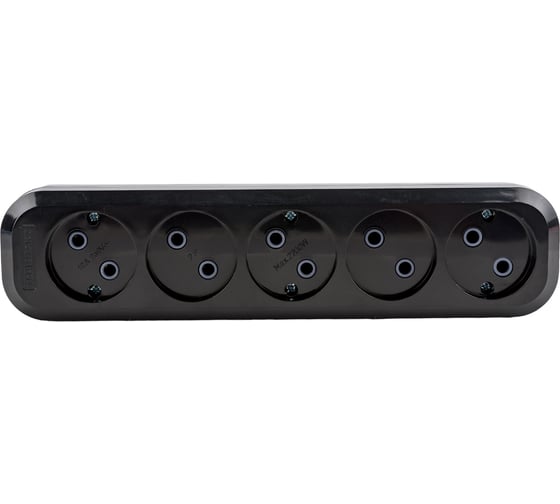 Розеточная колодка TDM ELECTRIC 5 гнезд 2П б/з 10А 250В черная SQ1806-0134