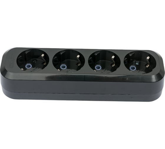 Розеточная колодка TDM ELECTRIC 4 гнезда 2П 3 16А 250В черная SQ1806-0114