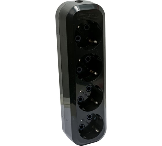 Розеточная колодка TDM ELECTRIC 4 гнезда 2П 3 16А 250В черная SQ1806-0114