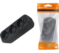 Розеточная колодка TDM ELECTRIC 3 гнезда 2П 3 16А 250В черная SQ1806-0113