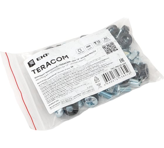 Комплект монтажный TERACOM для 19" шкафов EKF М6x12 (20 компл.) TRC-M6x12-s20