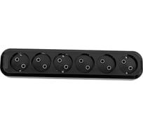 Розеточная колодка TDM ELECTRIC 6 гнезд, 2П, б/з, 10А, 250В, черная, SQ1806-0138