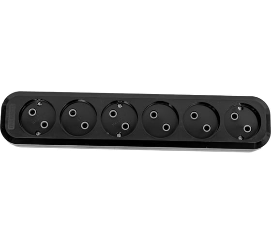 Розеточная колодка TDM ELECTRIC 6 гнезд, 2П, б/з, 10А, 250В, черная, SQ1806-0138