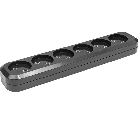 Розеточная колодка TDM ELECTRIC 6 гнезд, 2П, б/з, 10А, 250В, черная, SQ1806-0138