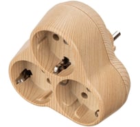 Блок на 3 гнезда TDM ELECTRIC 2П З, круглый, 16А, 250B, Эко, сосна SQ1806-0077
