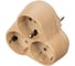 Блок на 3 гнезда TDM ELECTRIC 2П З, круглый, 16А, 250B, Эко, сосна SQ1806-0077 1