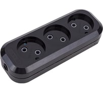 Розеточная колодка TDM ELECTRIC 3 гнезда, 2П, б/з, 10А, 250В, черная SQ1806-0110