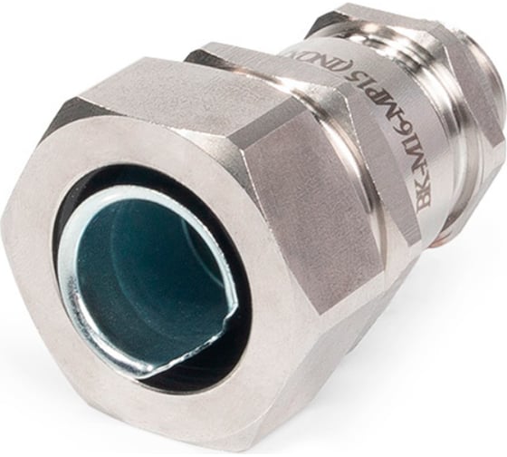 Кабельный ввод для металлорукава FORTISFLEX ВК-М16(6-12 мм)-МР15 (INOX) из нержавеющей стали 89110