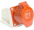 Розетка стационарная STEKKER ST-115 16А 380В 3P PE N IP44, RST16-115-4 49435 1